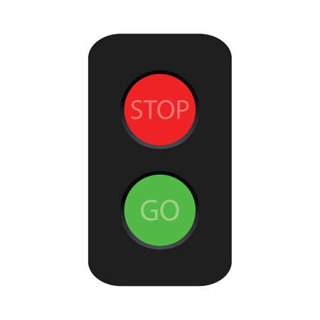Signal traffic light on road, stoplight. Direction, control, regulation transport. Vector illustration.のイラスト素材