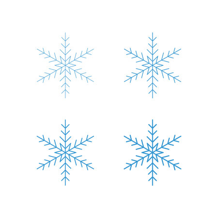Big set of snowflakes for winter design, happy new year, winter snow collection vector illustration.のイラスト素材