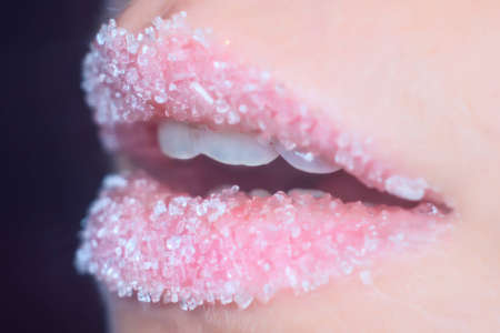 Lips in sugarの写真素材