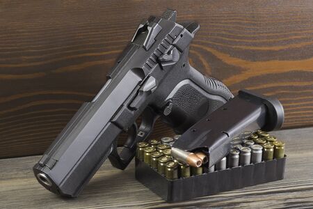 Weapons are made not only of metal, but also using composite materials.の写真素材
