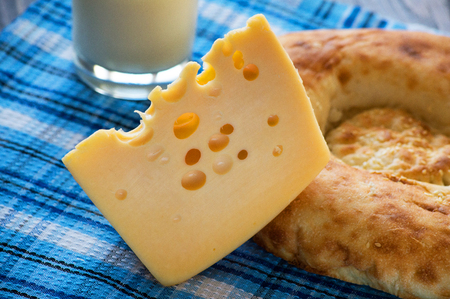 Breakfast bread with cheeseの写真素材