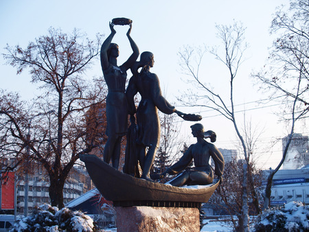 Dnepropetrovsk,embankment of the right Bank of the Dnieper river,city centre.のeditorial素材