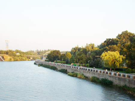 Dnepropetrovsk, the Central part of the embankment of the right Bank of the Dnieper riverの写真素材