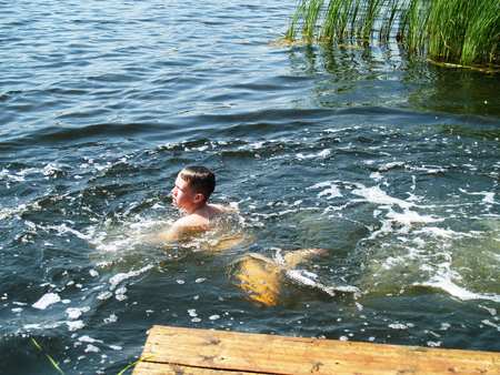 children swim and having fun in the river
の写真素材