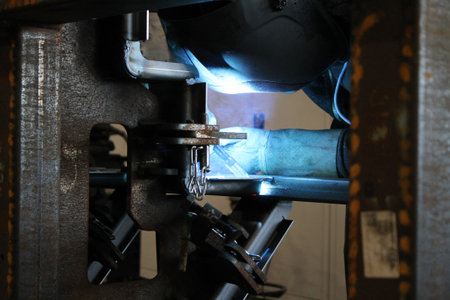 welding mig mag welding moment close-upの写真素材