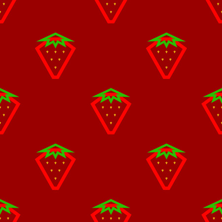 abstract strawberry on a red backgroundのイラスト素材
