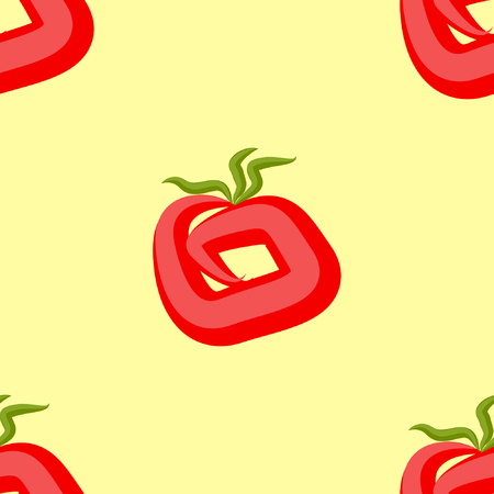 tomatoes on yellow backgroundのイラスト素材