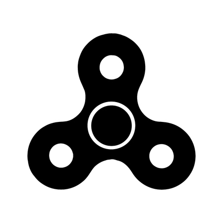 Image vector of black silhouette of spinner icon isolated on white background.のイラスト素材