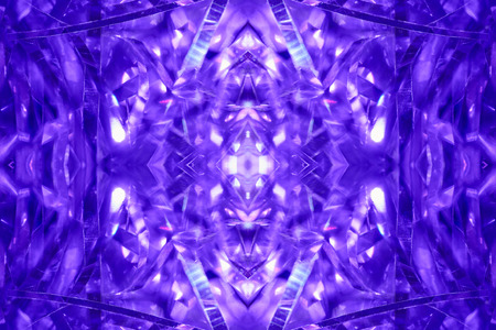 Amazing violet crystals forming beautiful kaleidoscopic background