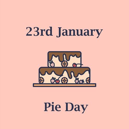 23th january World pie day icon in flat designのイラスト素材