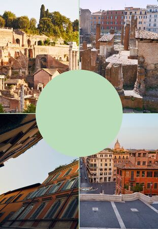 Cover for an article about traveling around a world about places in Rome, Italy.の写真素材