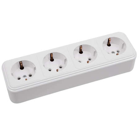 Overhead socket for 4 connectors isolated on a white background. Two angles: front and back.の写真素材