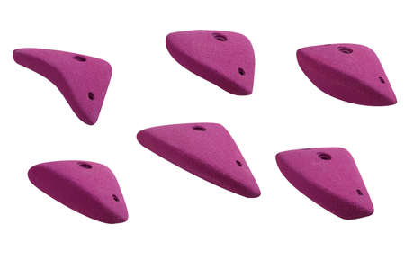 Set of Rock Climbing Grips for indoor outdoor playground isolated on white background