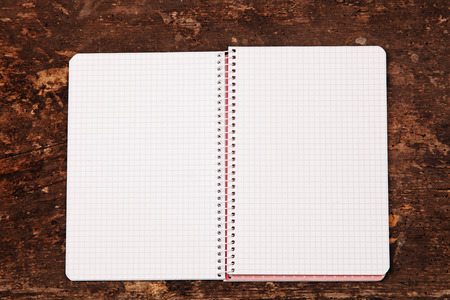 notebook on the wooden tableの写真素材