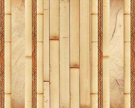wood board with bamboo frameの写真素材