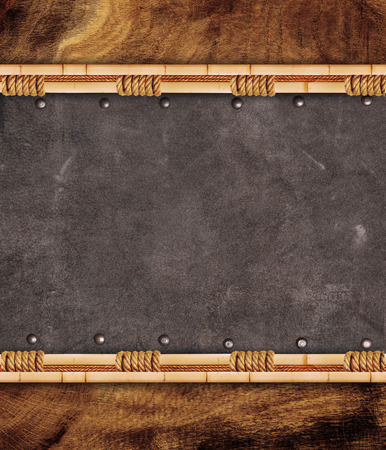 Leather inserts in bamboo frameの写真素材
