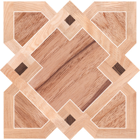 Fragment of parquet floor isolated on white backgroundの写真素材