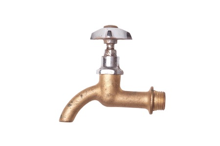 Water tap isolated on white backgroundの写真素材