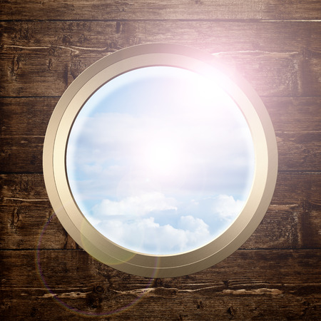 porthole with sky view