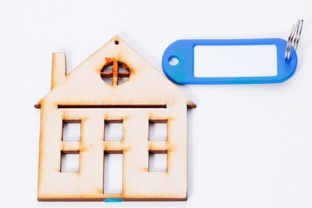 Concept of key fobs and small wood houseの写真素材