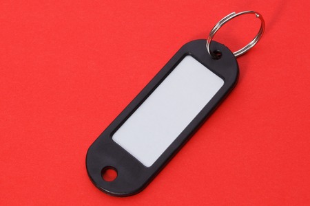 close up of a black key fob