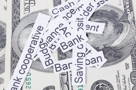 Money and business idea, The dollar bills with different signsの写真素材