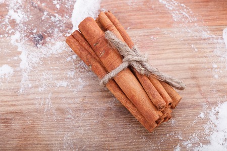 Cinnamon sticks tied with a rope