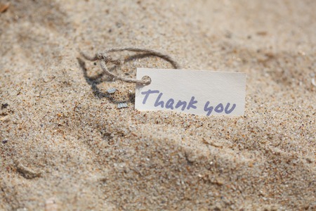 Message Thank you on the sandの写真素材
