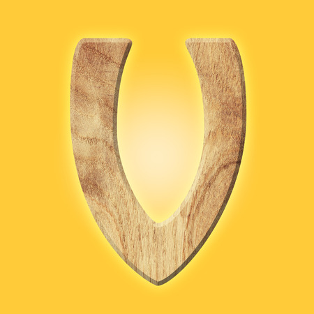 Wooden parquet alphabet letter symbol - V. Isolated on white backgroundの写真素材