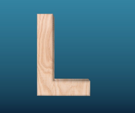 3D decorative wooden Alphabet, capital letter Lの写真素材
