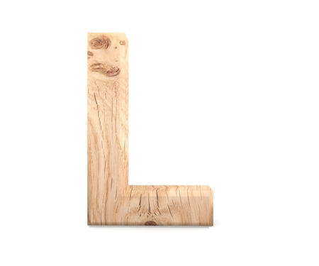 3D decorative wooden Alphabet, capital letter Lの写真素材