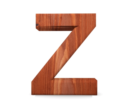 3D decorative wooden Alphabet, capital letter Zの写真素材