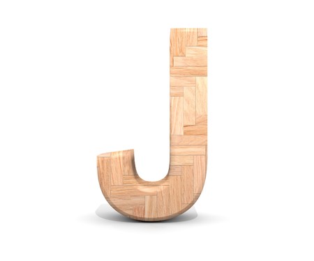 3D decorative wooden Alphabet, capital letter Jの写真素材