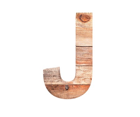 3D decorative wooden Alphabet, capital letter Jの写真素材