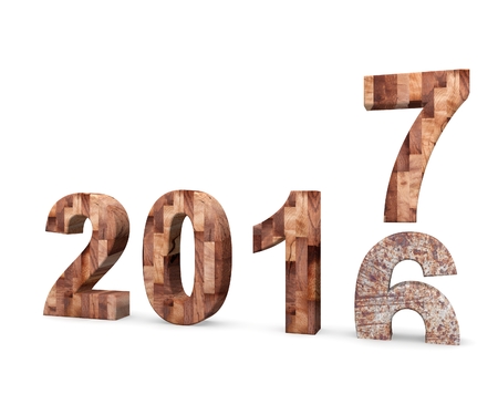 3d illustration of 2017 New Year concept isolated on white background