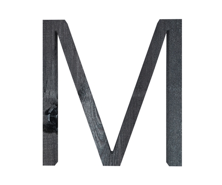 3D decorative wooden Alphabet, capital letter Mの写真素材