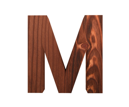 3D decorative wooden Alphabet, capital letter Mの写真素材
