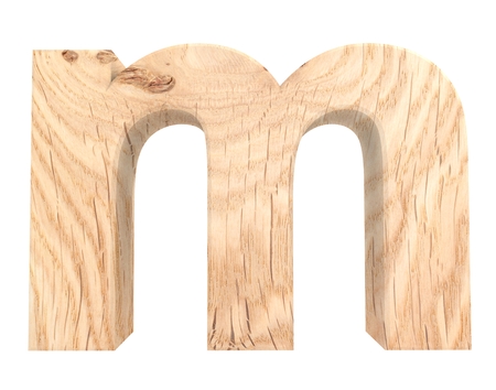 3D decorative wooden Alphabet, lowercase letter mの写真素材