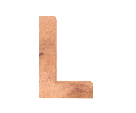 3D decorative wooden Alphabet, capital letter Lの写真素材