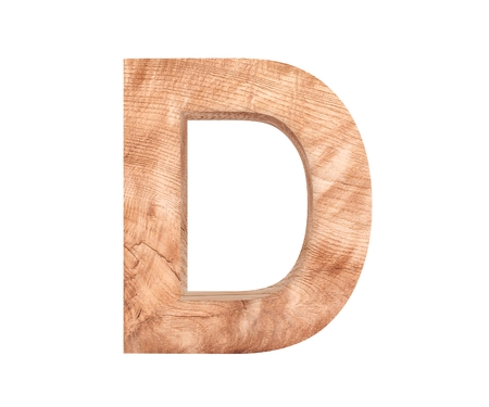 3D decorative wooden Alphabet, capital letter Dの写真素材