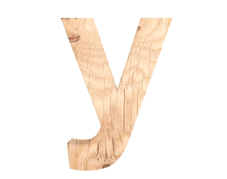 3D decorative wooden Alphabet, lowercase letter yの写真素材