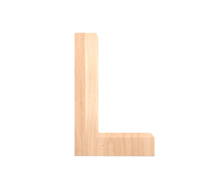 3D decorative wooden Alphabet, capital letter Lの写真素材