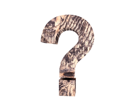Alphabet wooden texture question sign. 3d rendering illustration