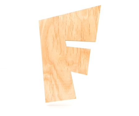 3D decorative wooden Alphabet, capital letter Fの写真素材