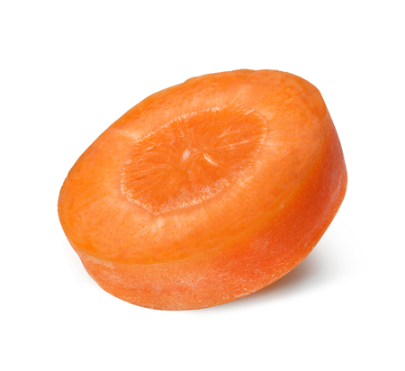 Carrot slice isolated on whiteの写真素材