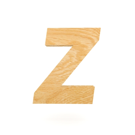 3D decorative wooden Alphabet, capital letter Zの写真素材