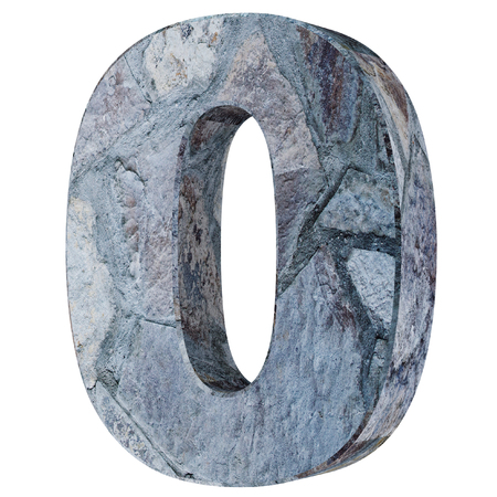The number zero - 0 of stone bricks. 3D Render Illustrationの写真素材