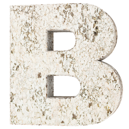 The Capital Letter - B from stone. 3D Render Illustrationの写真素材