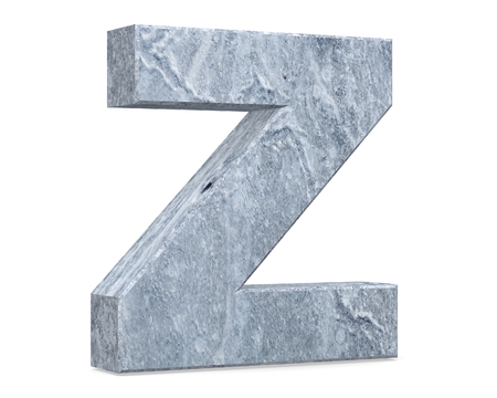 Concrete Capital Letter - Z isolated on white background . 3D render Illustrationの写真素材