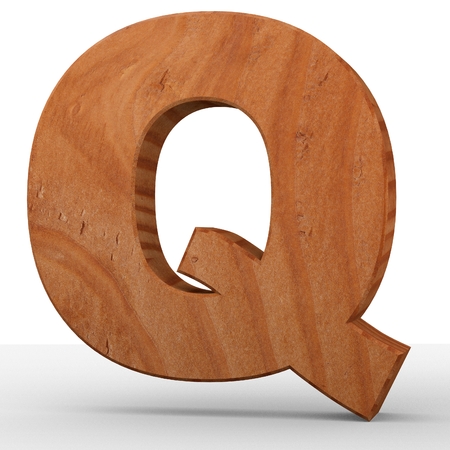 3D decorative wooden Alphabet, capital letter Qの写真素材